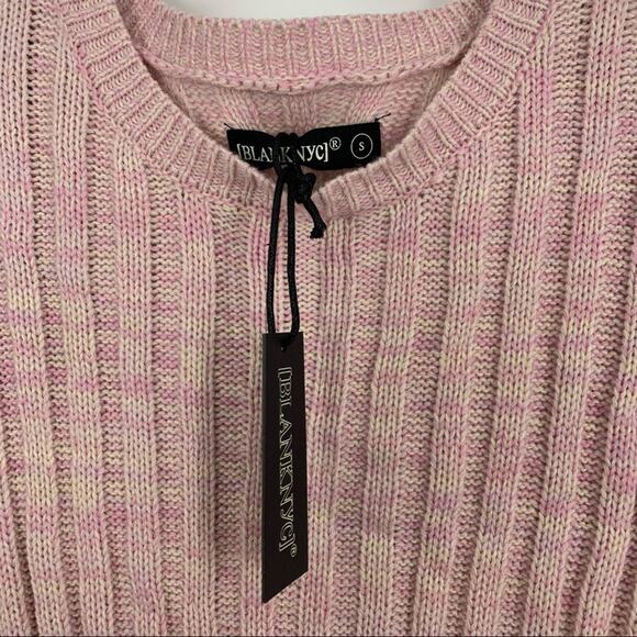 Blank NYC Pink Ribbed Sweater Size Small Knit Pullover NWT - Picture 6 of 9